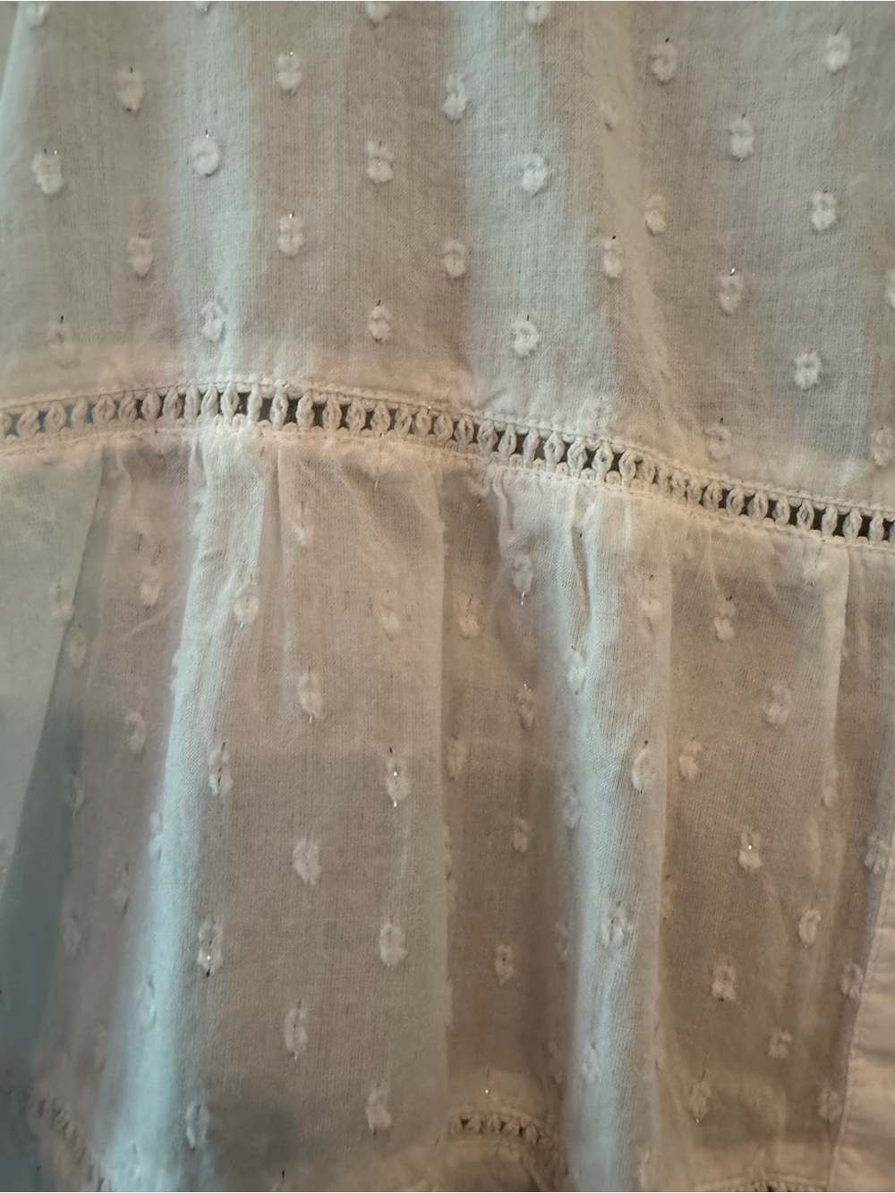 Wonderly top features a clip dot texture, V-neck, and tiered hemline Small NWT - Picture 7 of 13